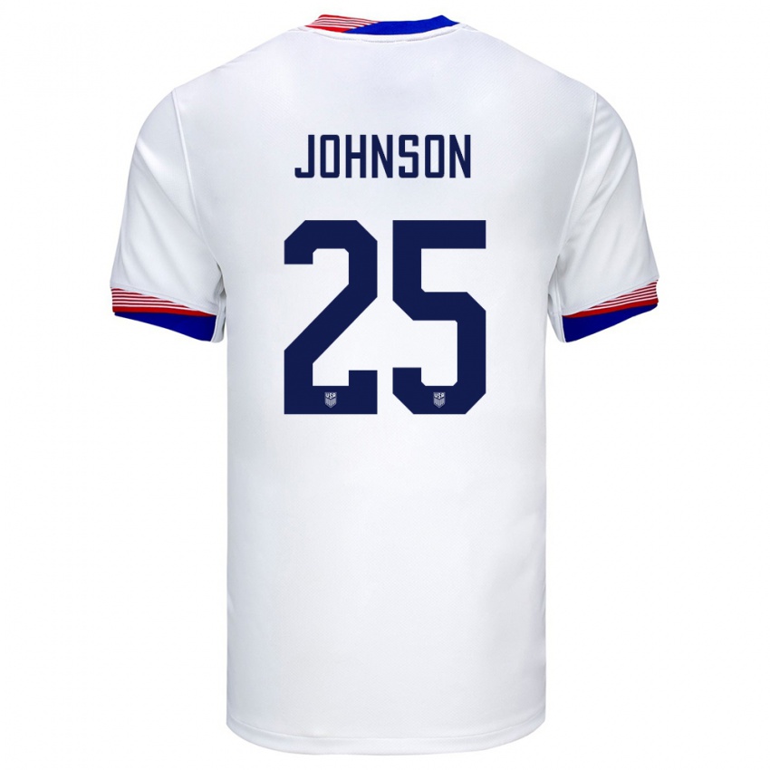 Kinderen Verenigde Staten Sean Johnson #25 Wit Thuisshirt Thuistenue 24-26 T-Shirt