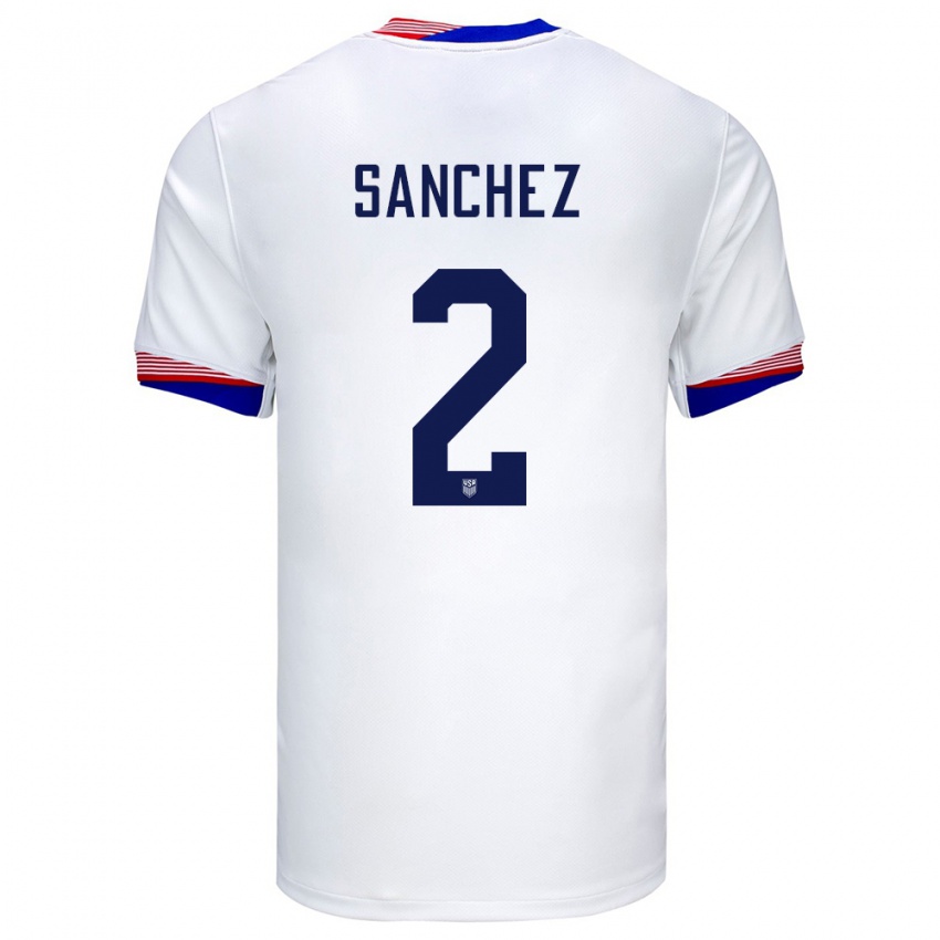 Kinderen Verenigde Staten Ashley Sanchez #2 Wit Thuisshirt Thuistenue 24-26 T-Shirt