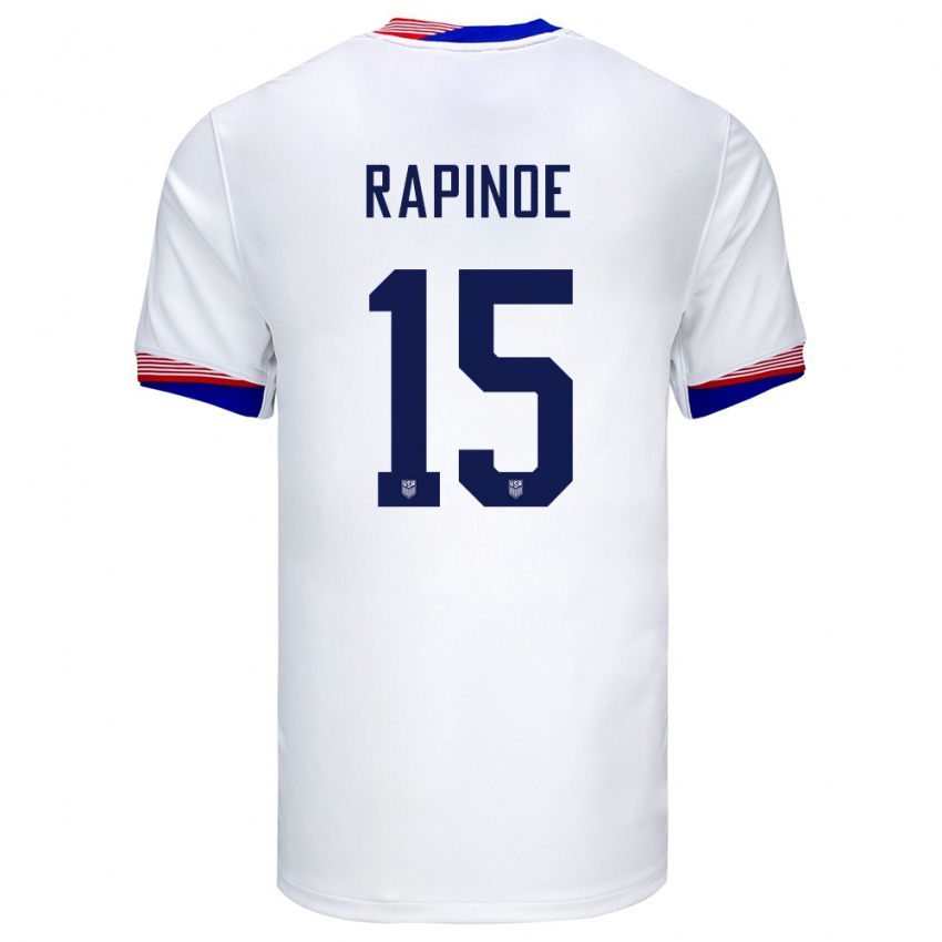 Kinderen Verenigde Staten Megan Rapinoe #15 Wit Thuisshirt Thuistenue 24-26 T-Shirt