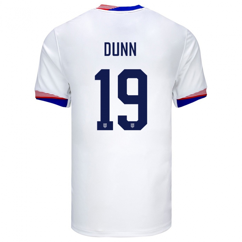 Kinderen Verenigde Staten Crystal Dunn #19 Wit Thuisshirt Thuistenue 24-26 T-Shirt