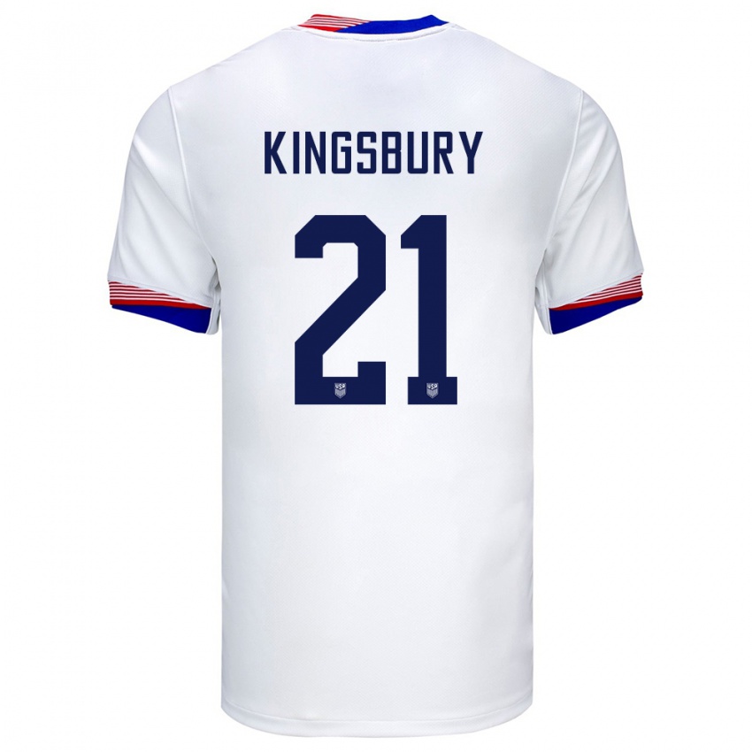 Kinderen Verenigde Staten Aubrey Kingsbury #21 Wit Thuisshirt Thuistenue 24-26 T-Shirt