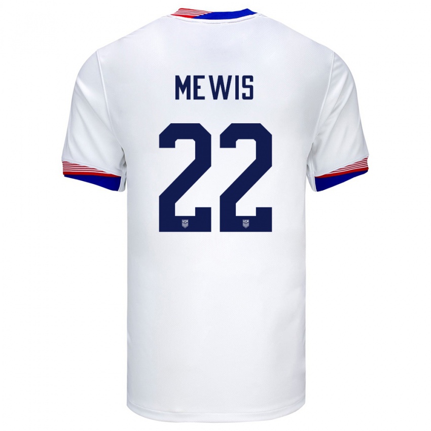 Kinderen Verenigde Staten Kristie Mewis #22 Wit Thuisshirt Thuistenue 24-26 T-Shirt