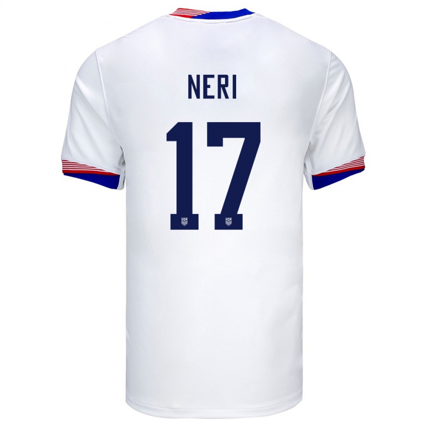 Kinderen Verenigde Staten Rodrigo Neri #17 Wit Thuisshirt Thuistenue 24-26 T-Shirt