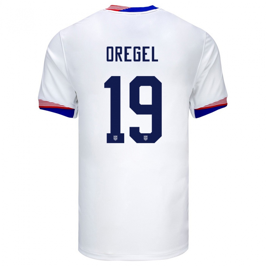 Kinderen Verenigde Staten Sergio Oregel #19 Wit Thuisshirt Thuistenue 24-26 T-Shirt