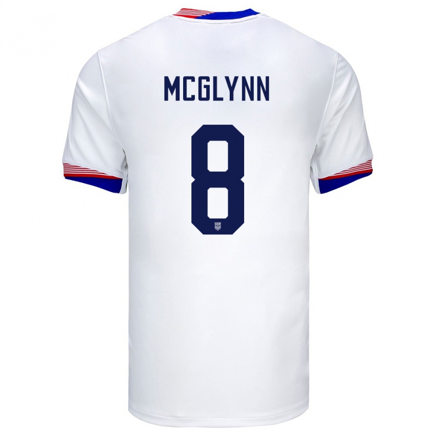 Kinderen Verenigde Staten Jack Mcglynn #8 Wit Thuisshirt Thuistenue 24-26 T-Shirt