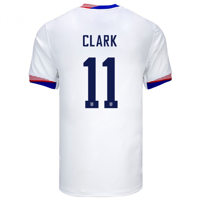 Kinderen Verenigde Staten Caden Clark #11 Wit Thuisshirt Thuistenue 24-26 T-Shirt