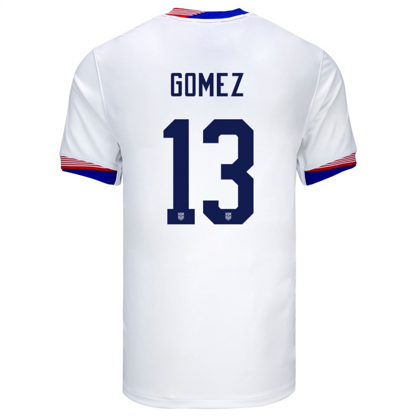 Kinderen Verenigde Staten Jonathan Gomez #13 Wit Thuisshirt Thuistenue 24-26 T-Shirt