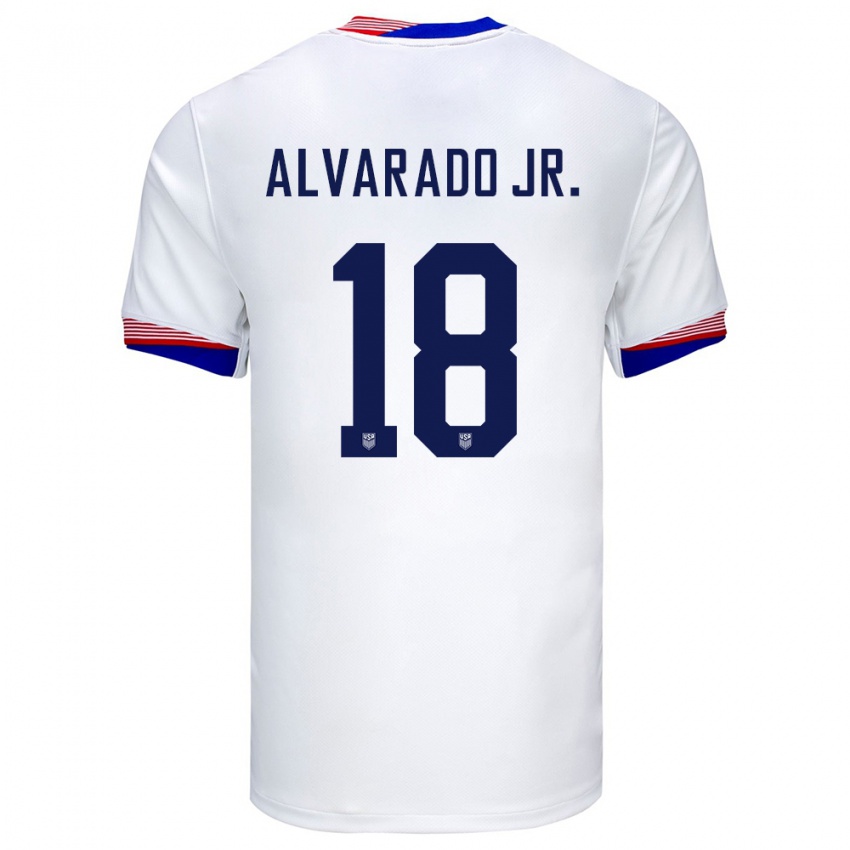 Kinderen Verenigde Staten Alejandro Alvarado Jr #18 Wit Thuisshirt Thuistenue 24-26 T-Shirt