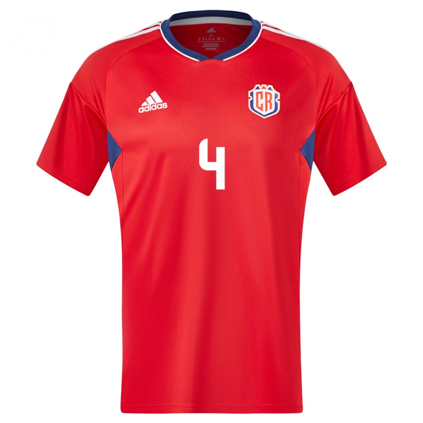 Kinderen Costa Rica Mariana Benavides #4 Rood Thuisshirt Thuistenue 24-26 T-Shirt