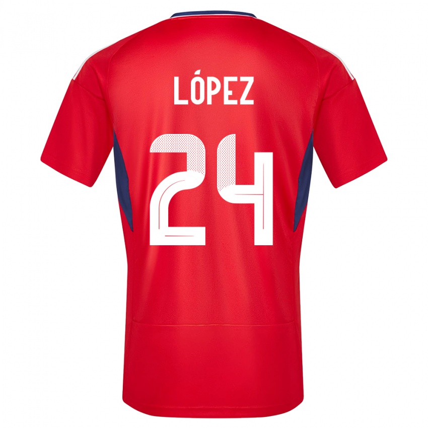 Kinderen Costa Rica Douglas Lopez #24 Rood Thuisshirt Thuistenue 24-26 T-Shirt