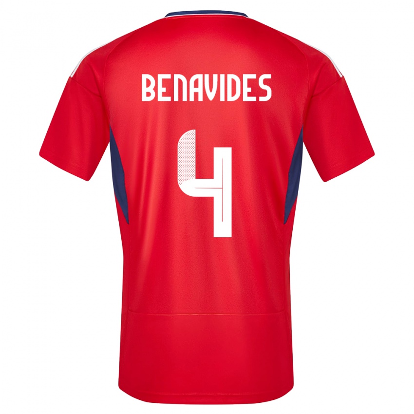 Kinderen Costa Rica Mariana Benavides #4 Rood Thuisshirt Thuistenue 24-26 T-Shirt