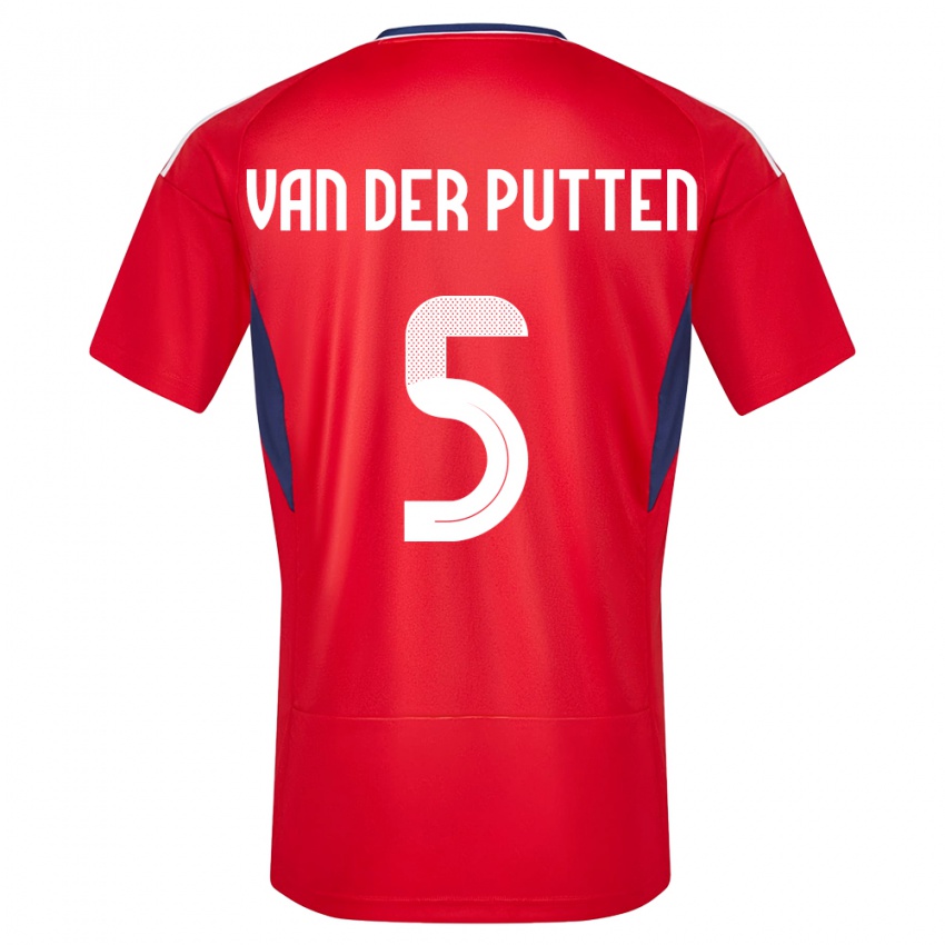 Kinderen Costa Rica Santiago Van Der Putten #5 Rood Thuisshirt Thuistenue 24-26 T-Shirt