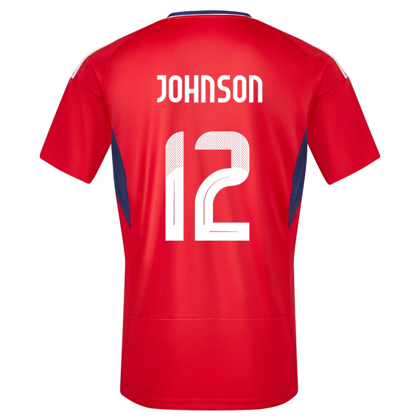 Kinderen Costa Rica Shawn Johnson #12 Rood Thuisshirt Thuistenue 24-26 T-Shirt