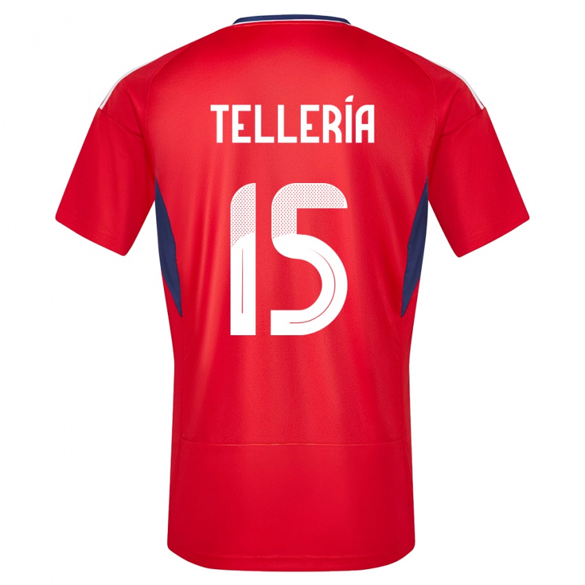 Kinderen Costa Rica Jostin Telleria #15 Rood Thuisshirt Thuistenue 24-26 T-Shirt