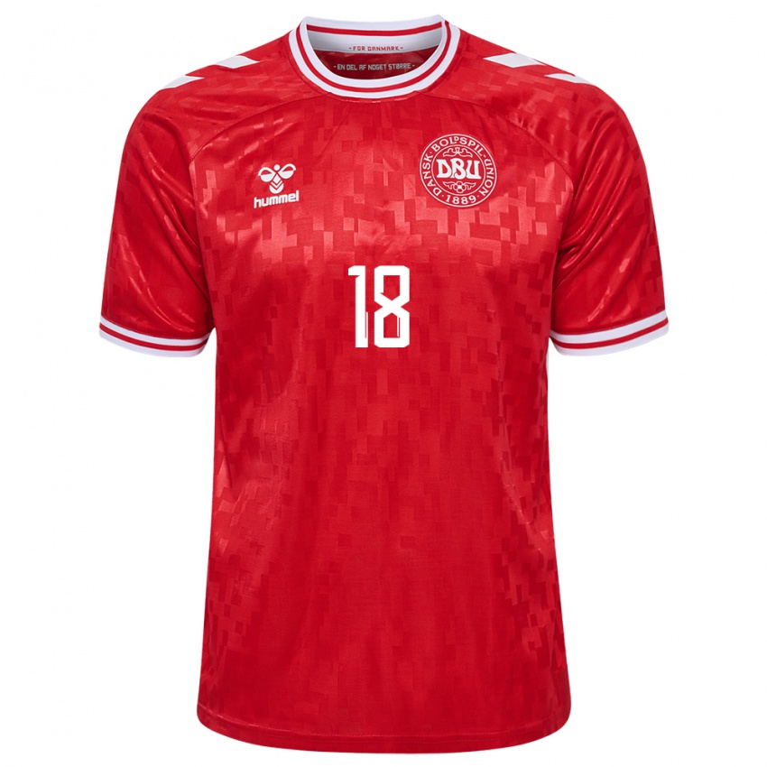 Kinderen Denemarken Mads Enggard #18 Rood Thuisshirt Thuistenue 24-26 T-Shirt