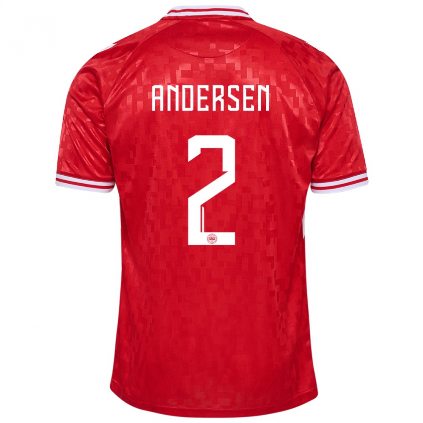 Kinderen Denemarken Joachim Andersen #2 Rood Thuisshirt Thuistenue 24-26 T-Shirt