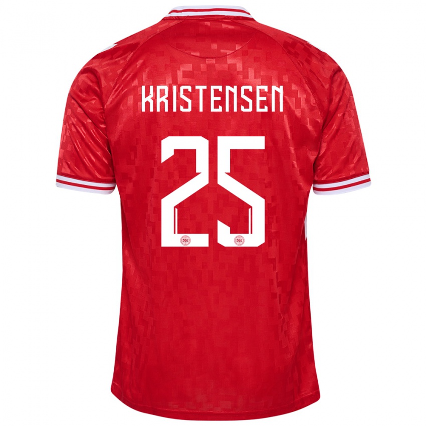 Kinderen Denemarken Rasmus Kristensen #25 Rood Thuisshirt Thuistenue 24-26 T-Shirt