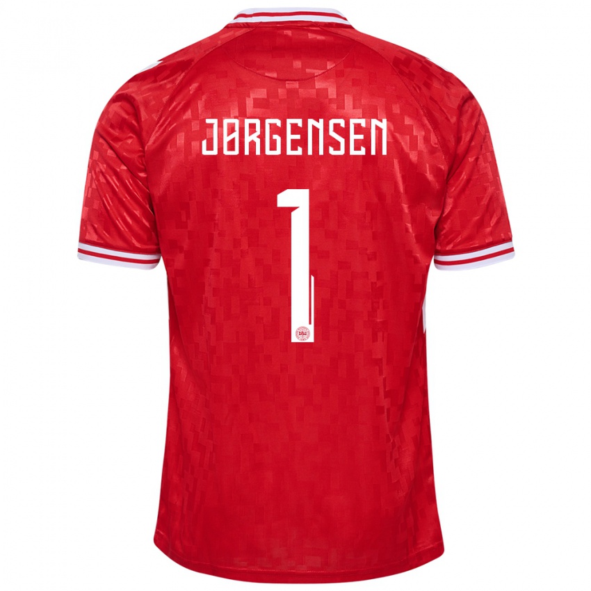 Kinderen Denemarken Filip Jørgensen #1 Rood Thuisshirt Thuistenue 24-26 T-Shirt