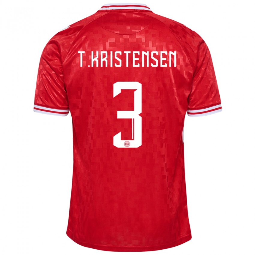 Kinderen Denemarken Thomas Kristensen #3 Rood Thuisshirt Thuistenue 24-26 T-Shirt