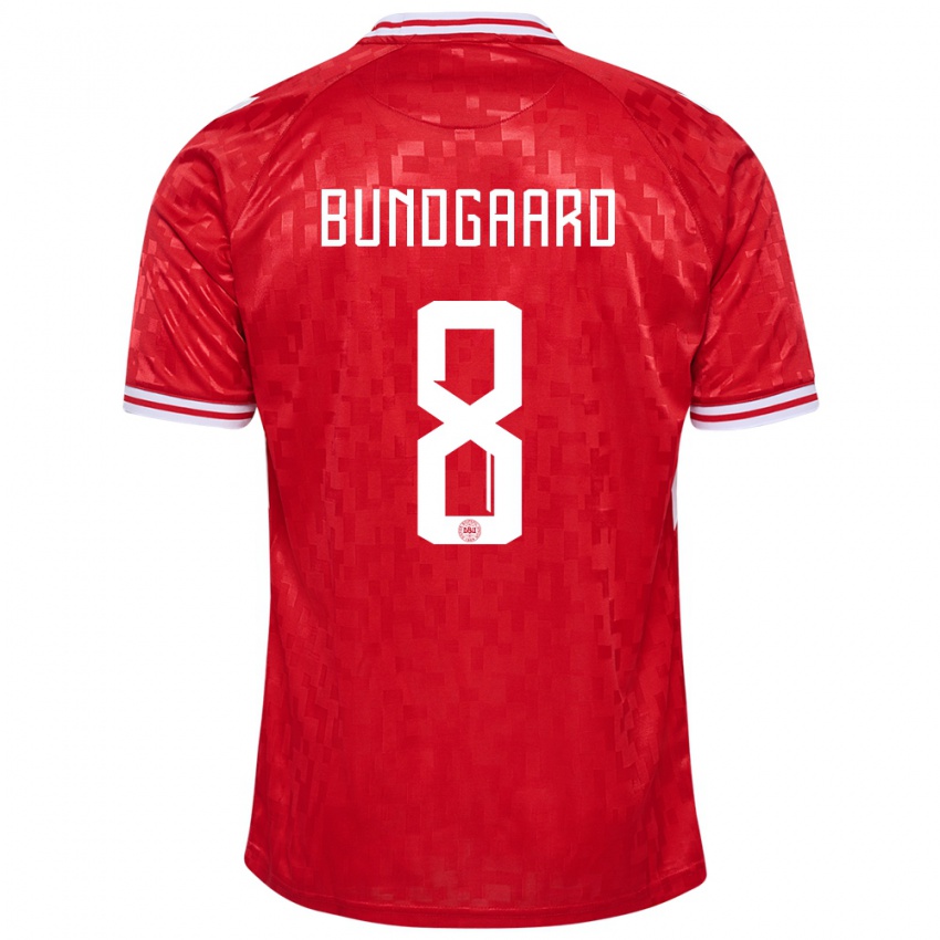 Kinderen Denemarken Filip Bundgaard #8 Rood Thuisshirt Thuistenue 24-26 T-Shirt