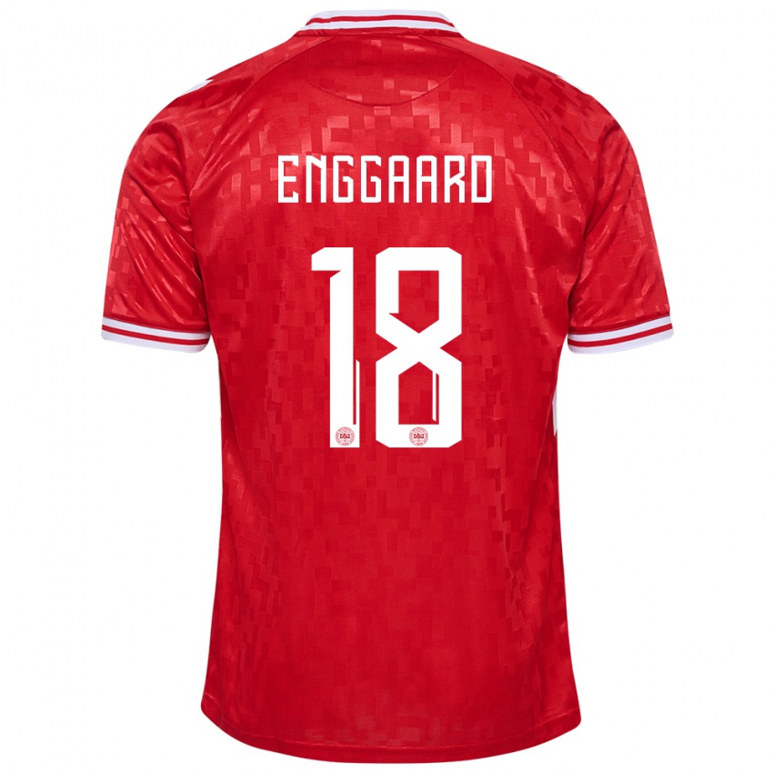 Kinderen Denemarken Mads Enggaard #18 Rood Thuisshirt Thuistenue 24-26 T-Shirt