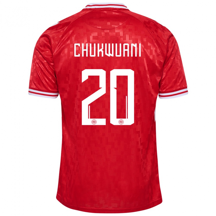 Kinderen Denemarken Tochi Chukwuani #20 Rood Thuisshirt Thuistenue 24-26 T-Shirt