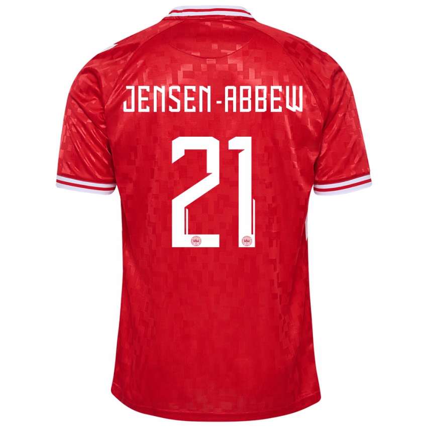 Kinderen Denemarken Jonas Jensen-Abbew #21 Rood Thuisshirt Thuistenue 24-26 T-Shirt