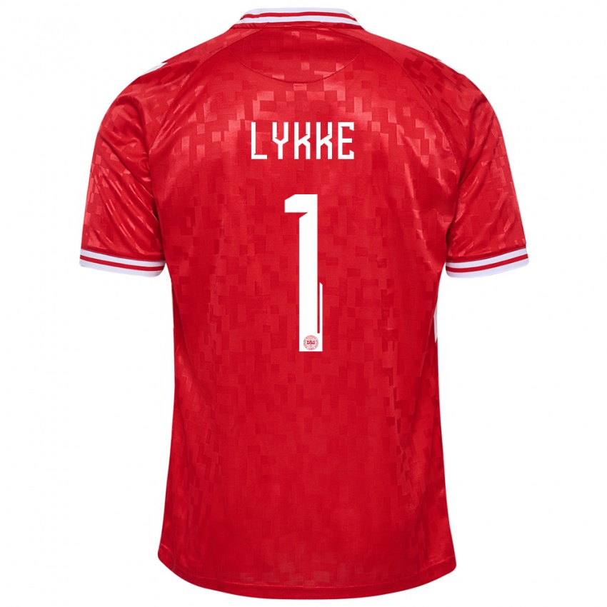 Kinderen Denemarken William Lykke #1 Rood Thuisshirt Thuistenue 24-26 T-Shirt