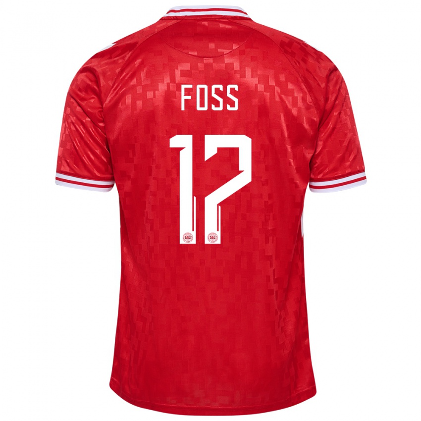 Kinderen Denemarken Jonathan Foss #17 Rood Thuisshirt Thuistenue 24-26 T-Shirt