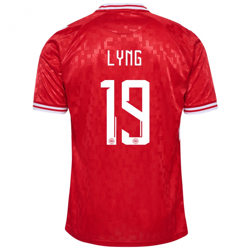 Kinderen Denemarken Alexander Lyng #19 Rood Thuisshirt Thuistenue 24-26 T-Shirt