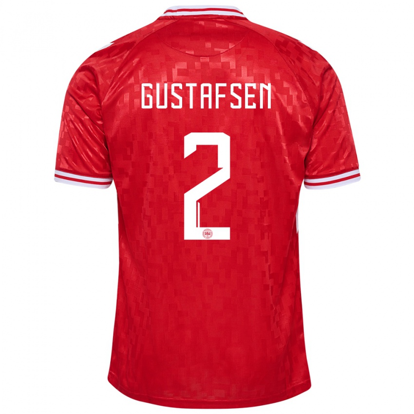 Kinderen Denemarken Victor Gustafsen #2 Rood Thuisshirt Thuistenue 24-26 T-Shirt