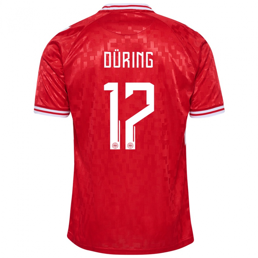 Kinderen Denemarken Rasmus Düring #17 Rood Thuisshirt Thuistenue 24-26 T-Shirt