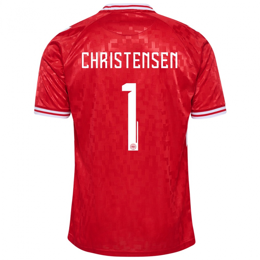 Kinderen Denemarken Lene Christensen #1 Rood Thuisshirt Thuistenue 24-26 T-Shirt