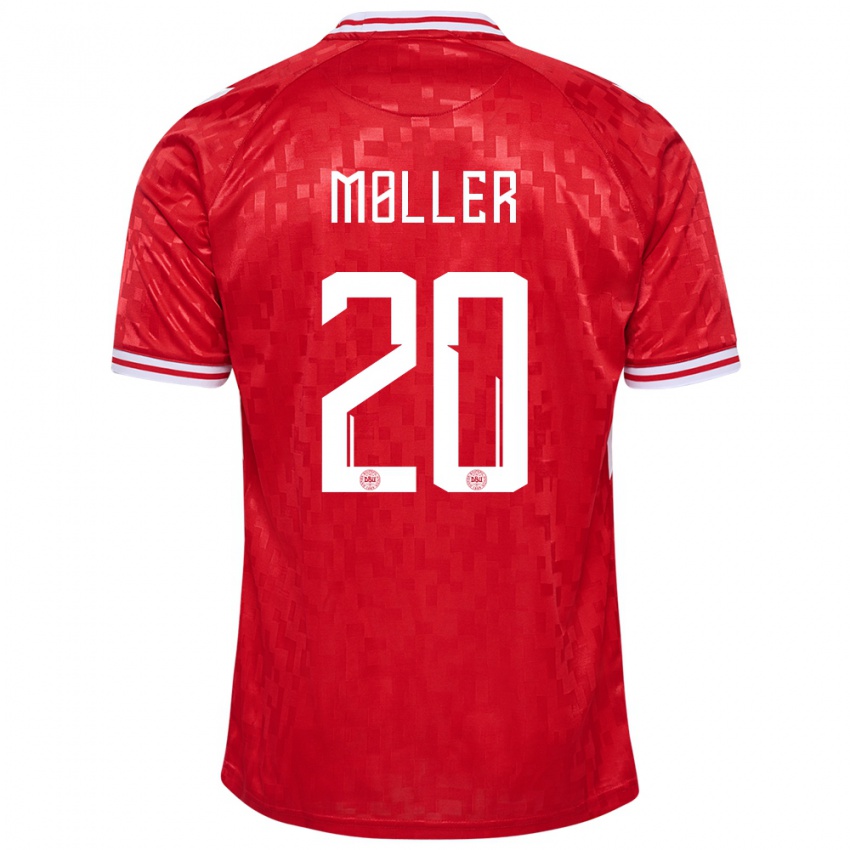 Kinderen Denemarken Caroline Moller #20 Rood Thuisshirt Thuistenue 24-26 T-Shirt