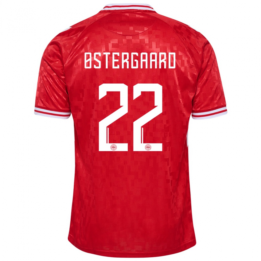 Kinderen Denemarken Maja Bay Ostergaard #22 Rood Thuisshirt Thuistenue 24-26 T-Shirt