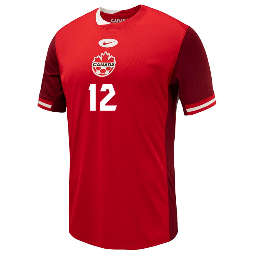 Kinderen Canada Ike Ugbo #12 Rood Thuisshirt Thuistenue 24-26 T-Shirt