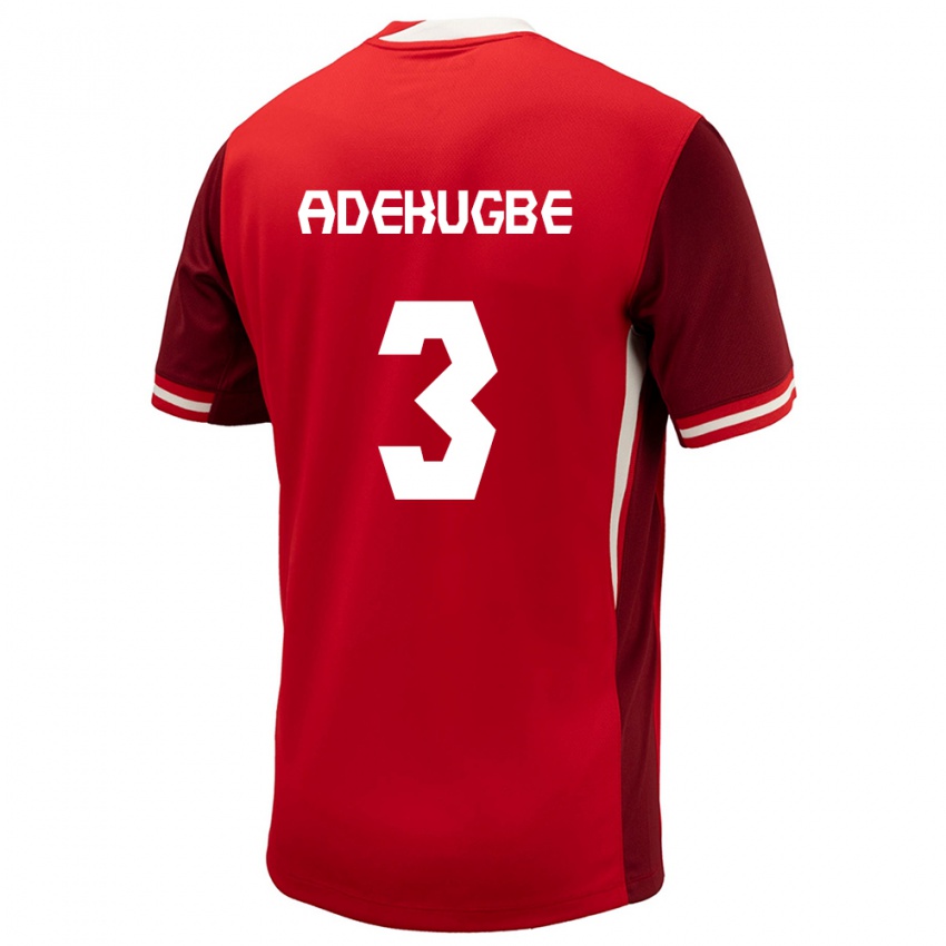 Kinderen Canada Samuel Adekugbe #3 Rood Thuisshirt Thuistenue 24-26 T-Shirt