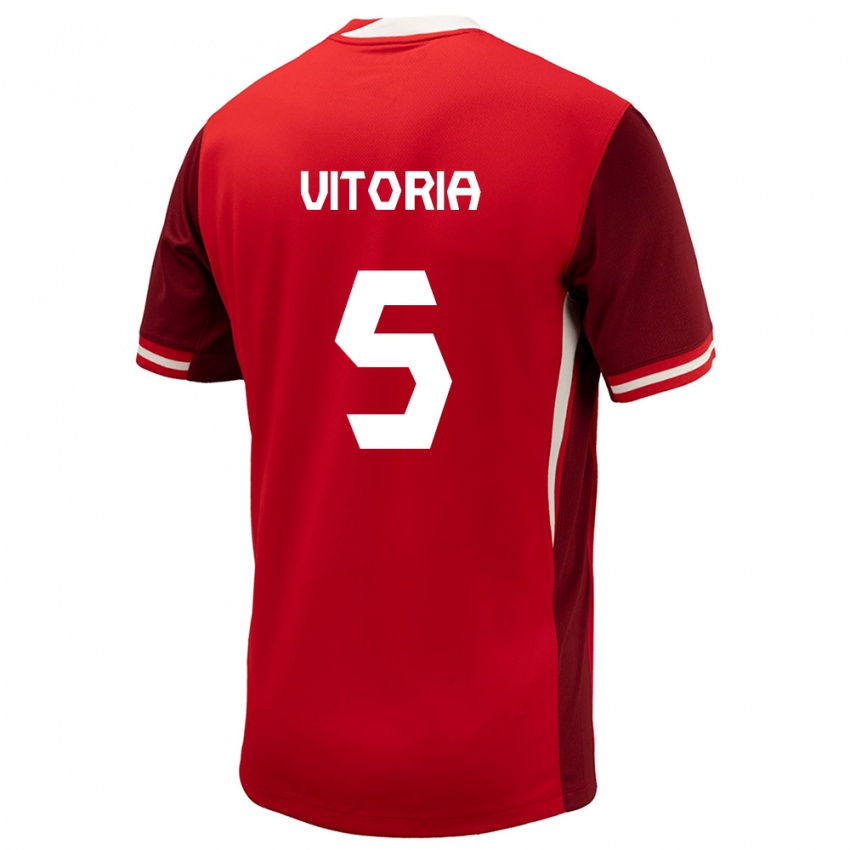 Kinderen Canada Steven Vitoria #5 Rood Thuisshirt Thuistenue 24-26 T-Shirt