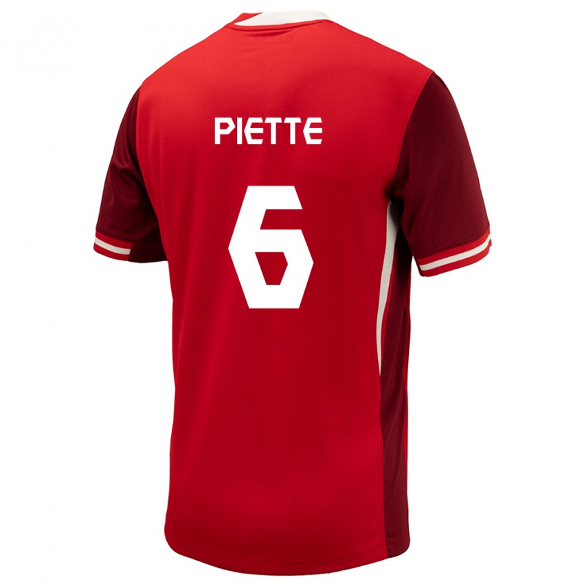 Kinderen Canada Samuel Piette #6 Rood Thuisshirt Thuistenue 24-26 T-Shirt