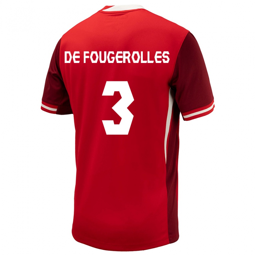 Kinderen Canada Luc De Fougerolles #3 Rood Thuisshirt Thuistenue 24-26 T-Shirt