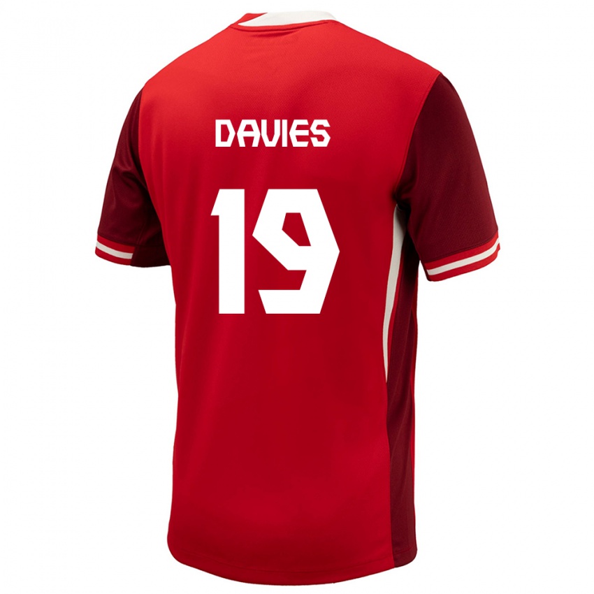 Kinderen Canada Alphonso Davies #19 Rood Thuisshirt Thuistenue 24-26 T-Shirt