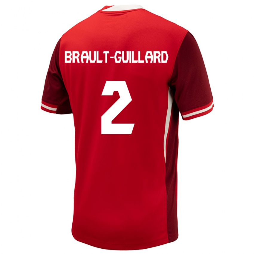 Kinderen Canada Zachary Brault-Guillard #2 Rood Thuisshirt Thuistenue 24-26 T-Shirt