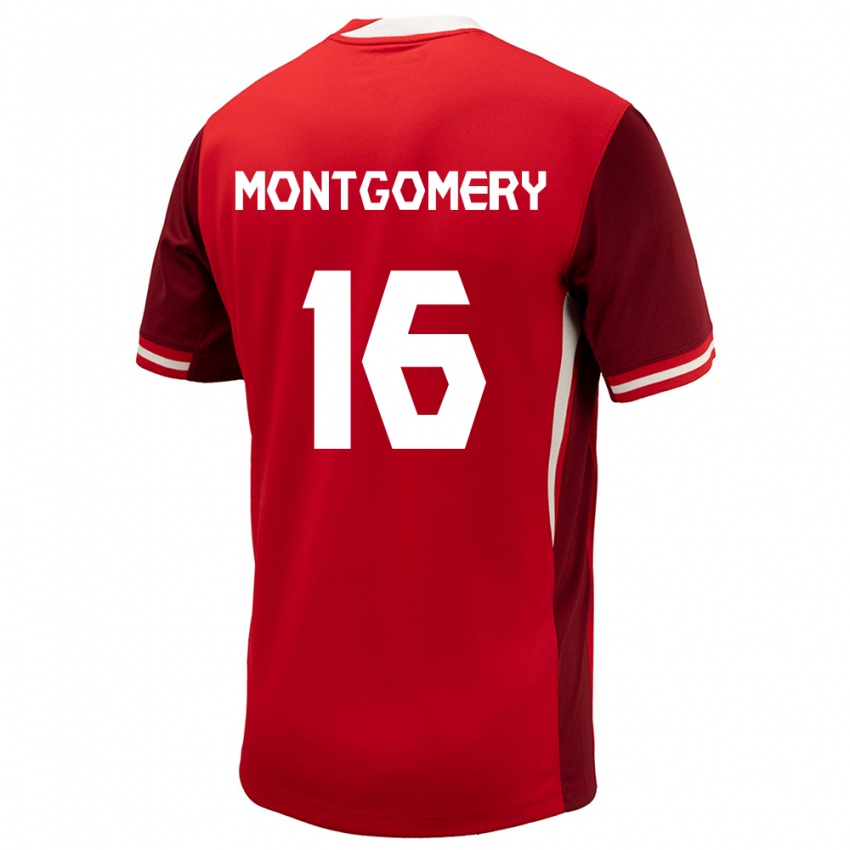 Kinderen Canada Callum Montgomery #16 Rood Thuisshirt Thuistenue 24-26 T-Shirt