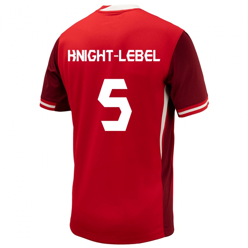 Kinderen Canada Jamie Knight Lebel #5 Rood Thuisshirt Thuistenue 24-26 T-Shirt