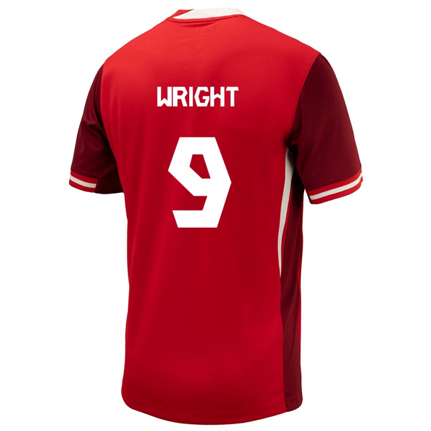 Kinderen Canada Lowell Wright #9 Rood Thuisshirt Thuistenue 24-26 T-Shirt