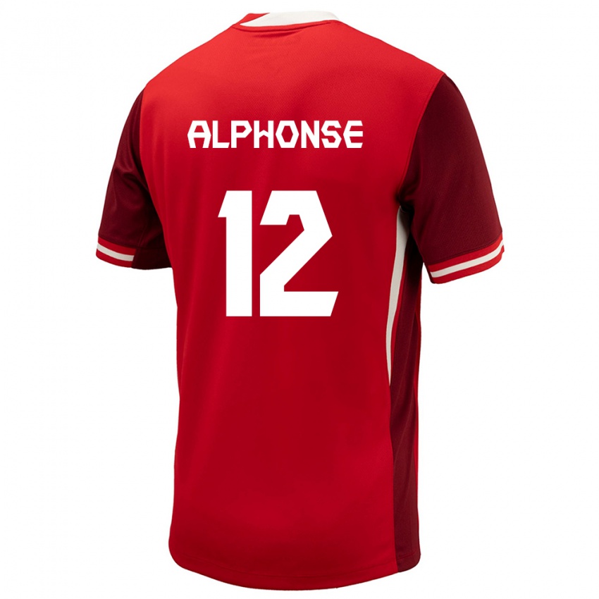 Kinderen Canada Jefferson Alphonse #12 Rood Thuisshirt Thuistenue 24-26 T-Shirt