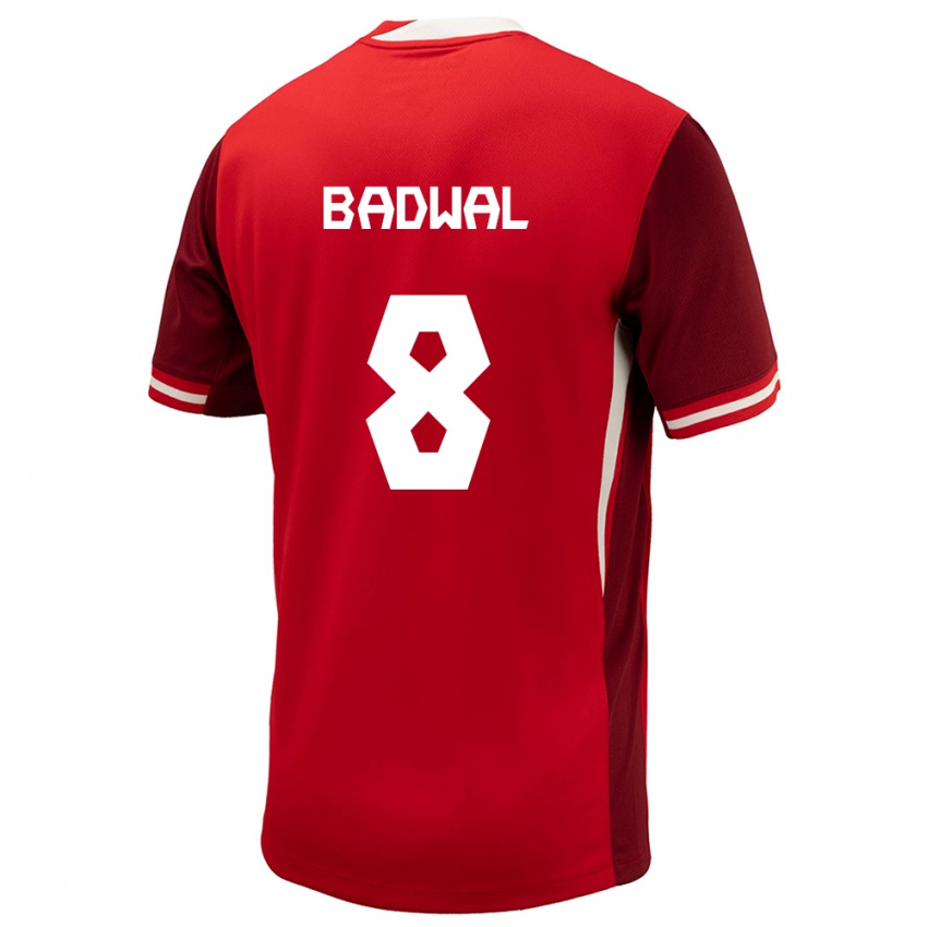 Kinderen Canada Jeevan Badwal #8 Rood Thuisshirt Thuistenue 24-26 T-Shirt