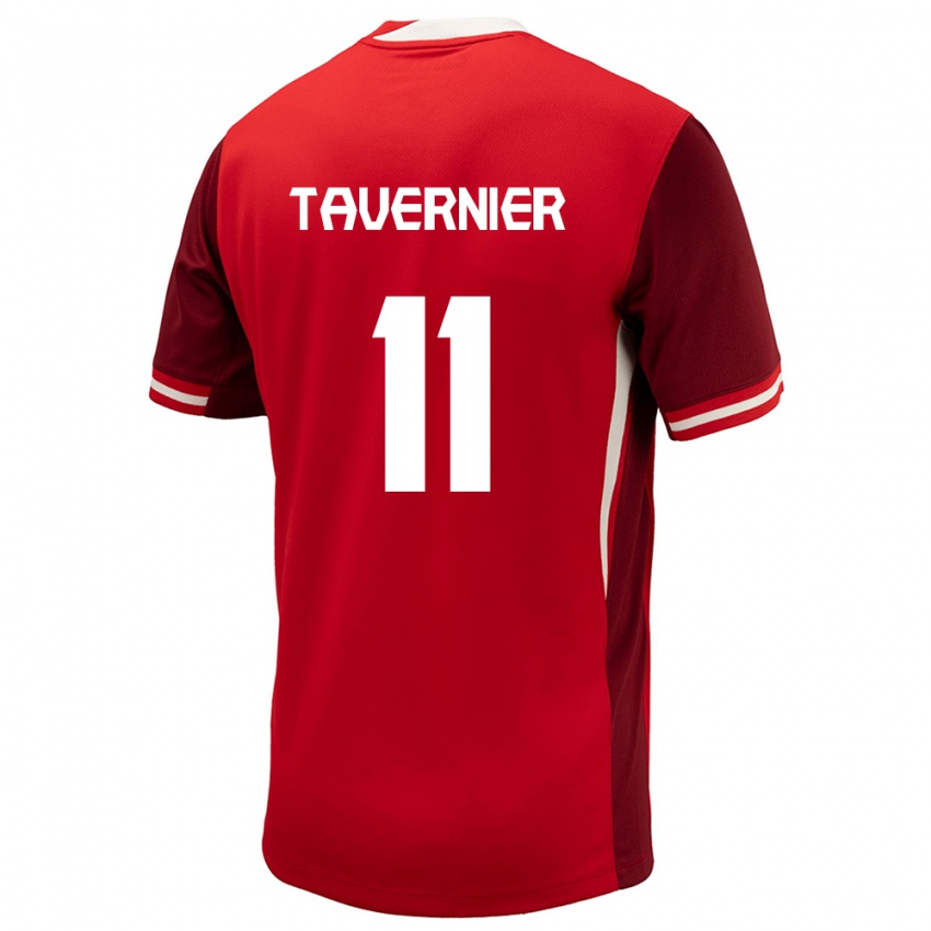 Kinderen Canada Kevaughn Tavernier #11 Rood Thuisshirt Thuistenue 24-26 T-Shirt