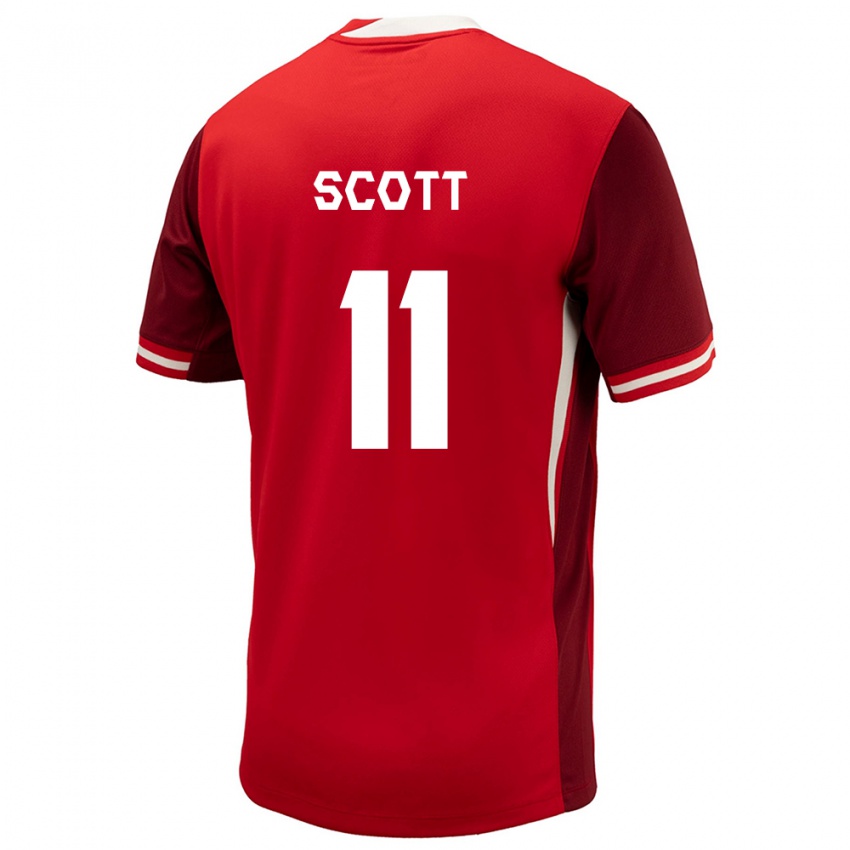 Kinderen Canada Desiree Scott #11 Rood Thuisshirt Thuistenue 24-26 T-Shirt