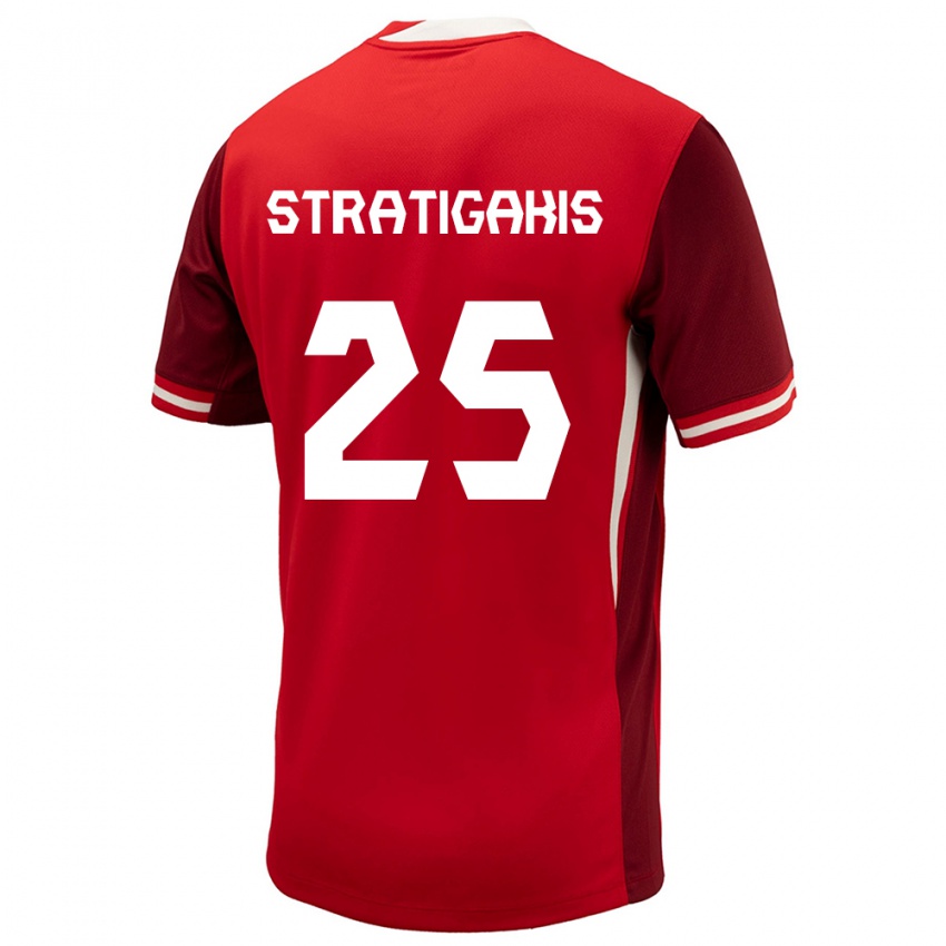 Kinderen Canada Sarah Stratigakis #25 Rood Thuisshirt Thuistenue 24-26 T-Shirt